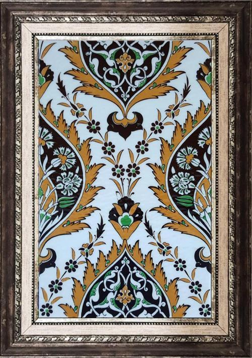 25x40 Cm Sp 417 Sarı Göbekli Kütahya Iznik Çini Pano