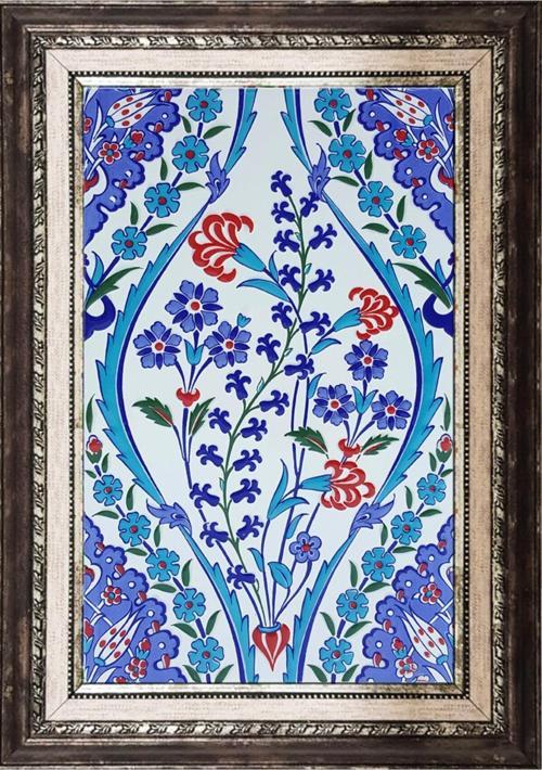 25x40 Cm Sp 418 Göbekli Kütahya Iznik Çini Seramik Pano