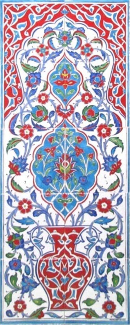 40x100 Cm Ed 703 Saksılı Eldekoru Çini Pano