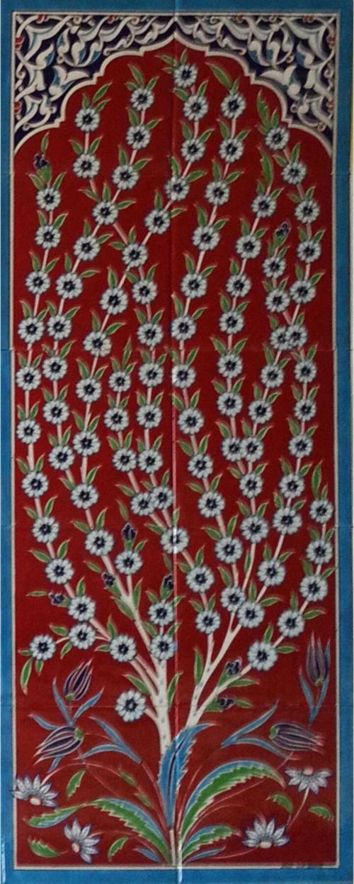 40x100 Cm Ed 708 Hayat Ağacı Eldekoru Çini Pano