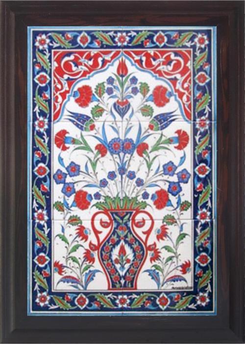 40x60 Cm Ed 511 Saksılı Eldekoru Çini Pano
