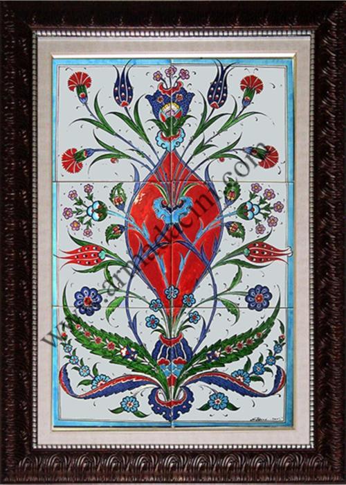 40x60 Cm Ed 616 Göbekli Eldekoru Çini Pano