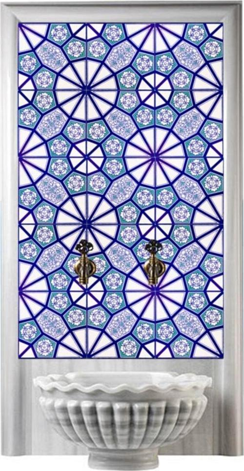 60x100 cm Ac 3 A Geometrik Serigraf Türk Hamamı Pano