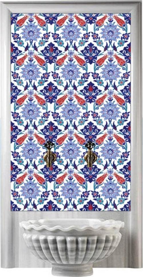 60x100 cm Ac 4 Iznik Lale Serigraf Türk Hamamı Pano