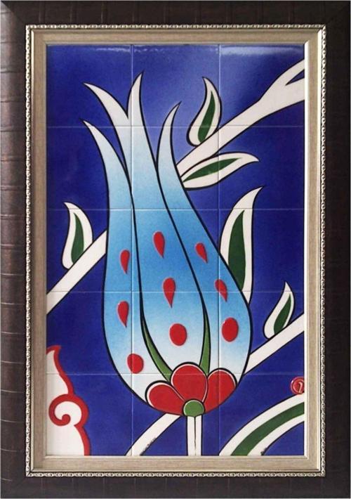 60x100 Cm Ed 613 Mavi Lale Eldekoru Çini Pano