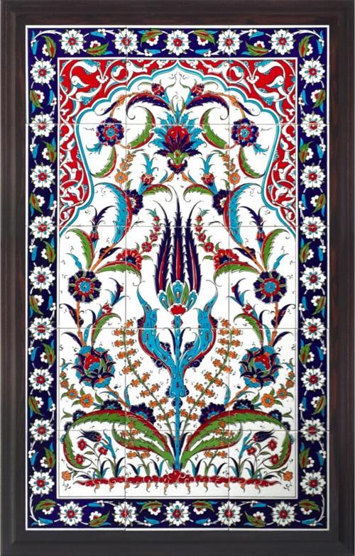 60x100 Cm Ed 624 Hançerli Serigraf Çini Pano