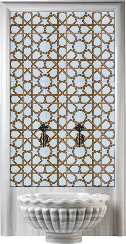 60x100 Cm Sp 89-v Sarı Beyaz Serigraf Türk Hamamı Pano