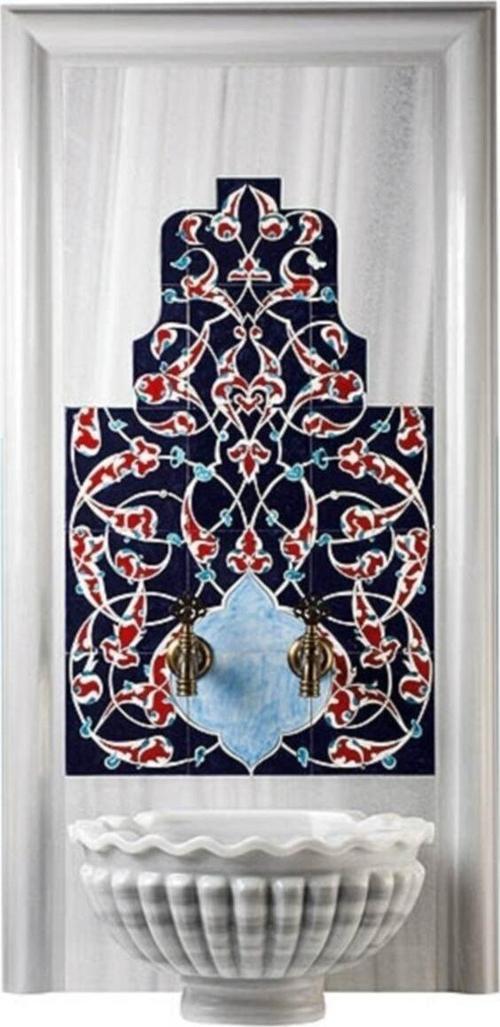 60x105 El Dekoru Rumi Türk Hamamı Iznik Çini Pano
