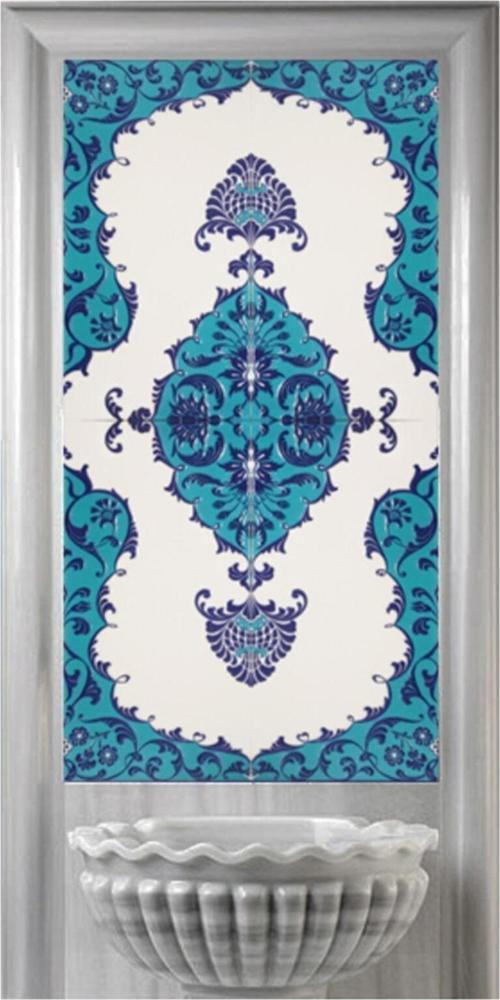 60x120 Koçer Serigraf Türk Hamamı Iznik Çini Pano Kütahya Çinileri