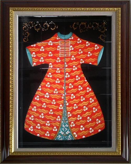 80x100 Cm Ed 680 Kırmızı Cintemani Kaftan Çini Pano