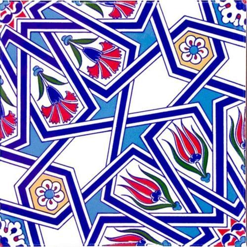 Ac 17 Geometrik Desenli Çini Seramik Karo 20x20 cm