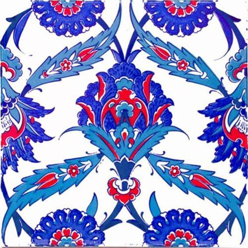 Ac 30 Iznik Desenli Kütahya Çini Karo Seramik 20x20 Cm