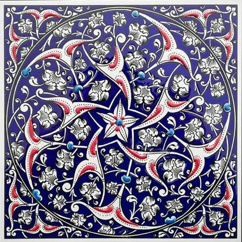 20x20 Cm Ed 322 Iznik Rumi Desenli Kütahya Çini Karo