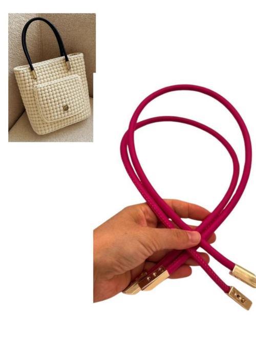 60 cm Fuşya Renk Trend Model Çift Çanta Sapı