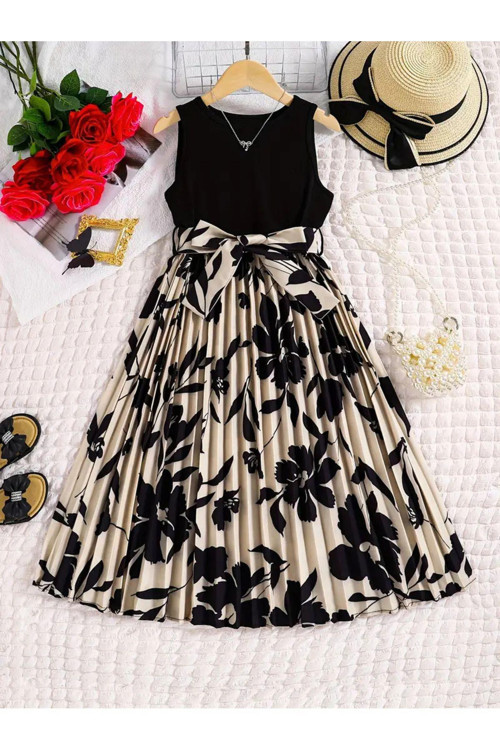 Dessie Pileli Kız Çocuk Elbise- Çiçekli Elbise Mezuniyet Elbisesi, Mezuniyet Kıyafeti, Yazlık Elbise