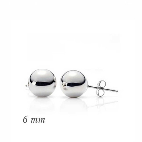 925 Ayar Gümüş Top Küpe - 6 mm