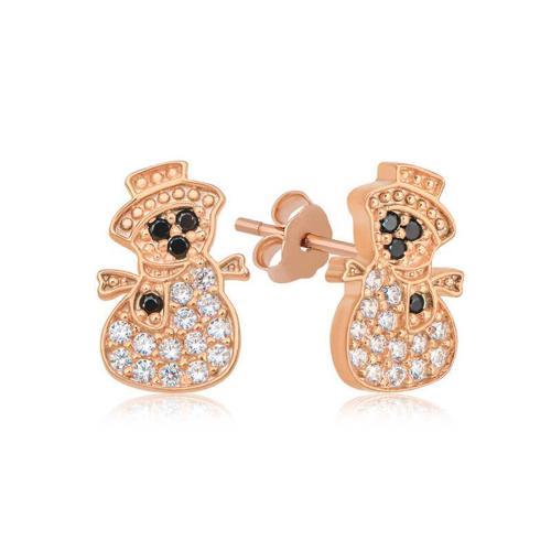 Gümüş Rose Kardan Adam Kadın Küpe