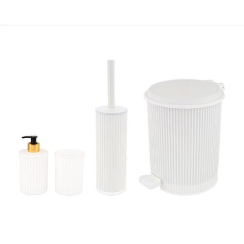 ELF-N522 Nostalji 4'lü Çöp Kovalı Wc Fırçalı Banyo Seti