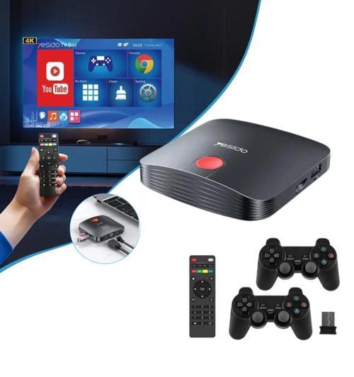 TV12 4K Wifi Android TV Box + Game Box (2 adet Joystick Kol +10000 adet Oyun Dahil)