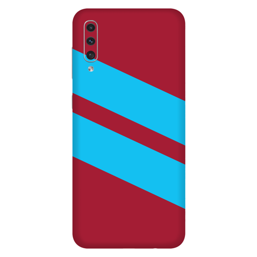 Samsung A70 Kaplama Bordo Mavi Şerit