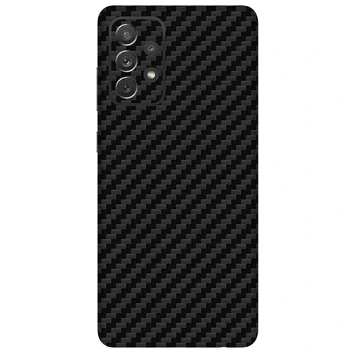 Samsung A72 Kaplama Siyah Karbon Fiber