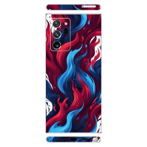 Samsung Note 20 Ultra Kaplama Bordo Mavi Ateş