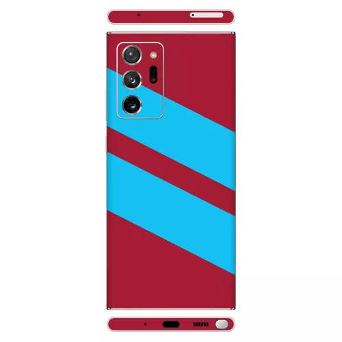 Samsung Note 20 Ultra Kaplama Bordo Mavi Şerit