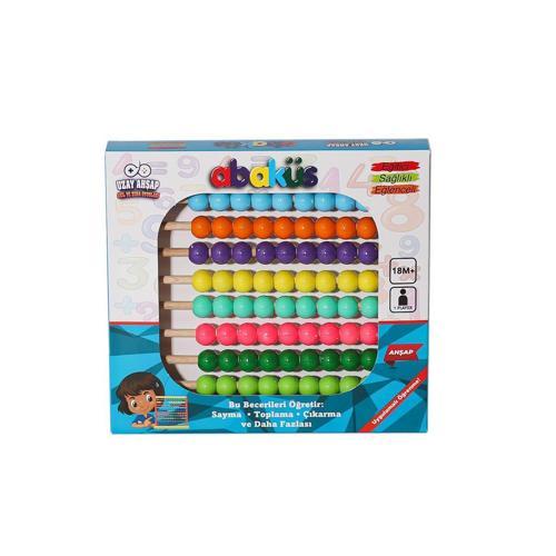 Renkli Boncuklu Ahşap Abaküs