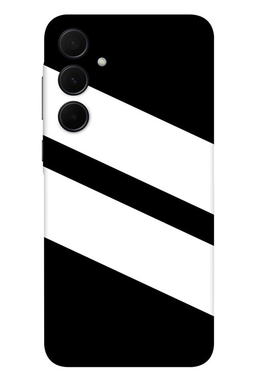 Samsung A55 Kaplama Siyah Beyaz Şerit