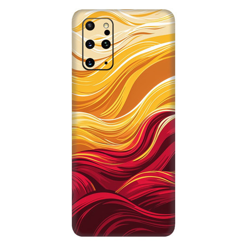 Samsung S20 Kaplama Sarı Kırmızı Dalga