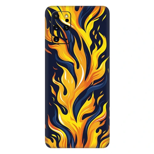 Samsung S20 Kaplama Sarı Lacivert Ateş