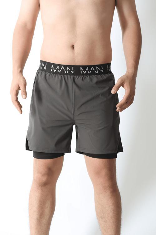 Man Of Man Haki Unisex Gym Ve Fitness Fitness Astarlı Taytlı Şort