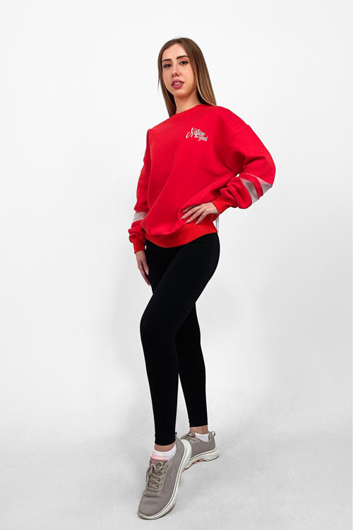 Ntb Kolda Pvc Şerit Detaylı Oversize Sweatshirt