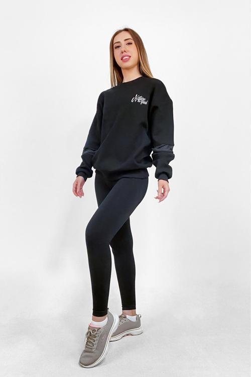 Ntb Kolda Pvc Şerit Detaylı Oversize Sweatshirt