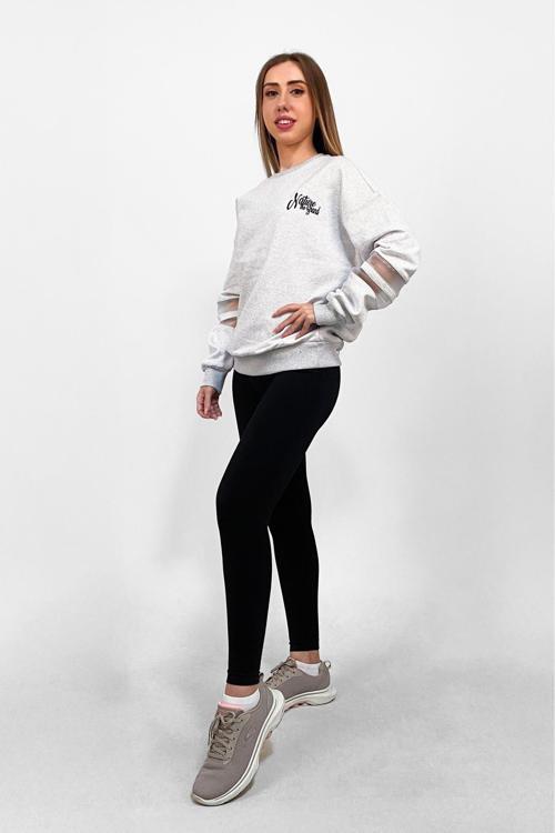 Ntb Kolda Pvc Şerit Detaylı Oversize Sweatshirt