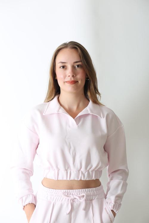 Kadın Pembe Oversize Sweatshirt - %100 Pamuk Günlük Giyim