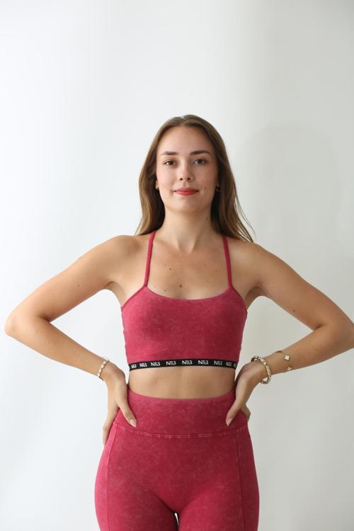 Kadın Sporcu Sütyeni - Seamless Ve Toparlayıcı Sırt Detaylı Bra Acid Pembe