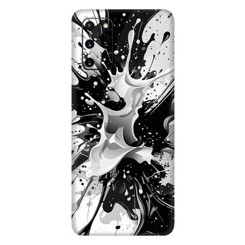 Samsung S20 Plus Kaplama Siyah Beyaz Boya