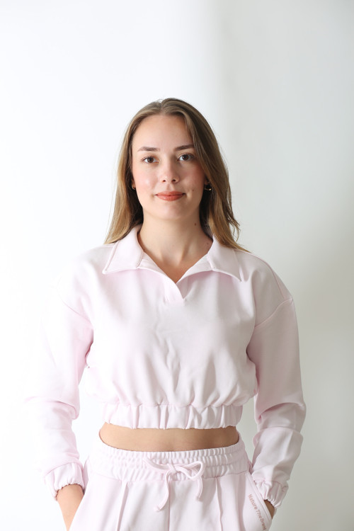 Kadın Pembe Oversize Sweatshirt - %100 Pamuk Günlük Giyim