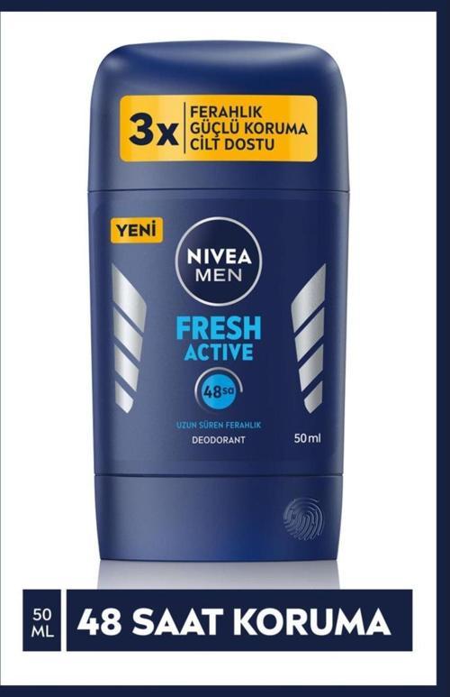 Men Erkek Stick Deodorant Fresh Active 50ml, Ter Ve Ter Kokusuna Karşı 48 Saat Deodorant Korum