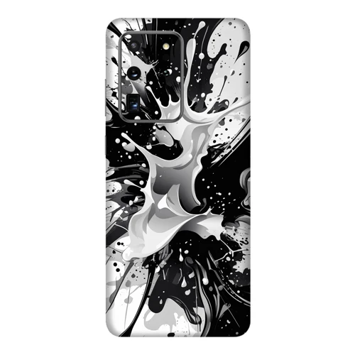 Samsung S20 Ultra Kaplama Siyah Beyaz Boya