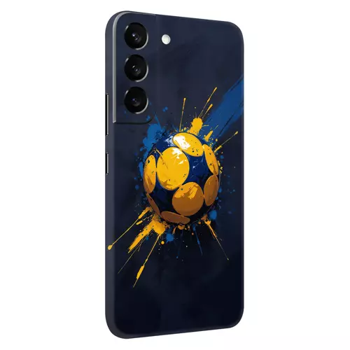 Samsung S22 Kaplama Sarı Lacivert Top