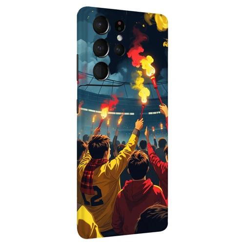 Samsung S21 Ultra Kaplama Sarı Kırmızı Taraftar