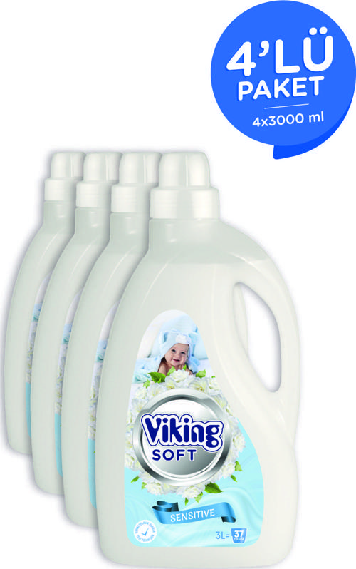Viking Çamaşır Yumuşatıcısı Sensitive 3 Litre 4 Adet