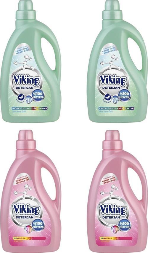 Viking Sıvı Çamaşır Deterjanı Hassas Ciltler Ve Renkliler 4 Adet 2,7 Litre