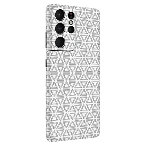 Samsung S21 Ultra Kaplama Beyaz Üçgenler