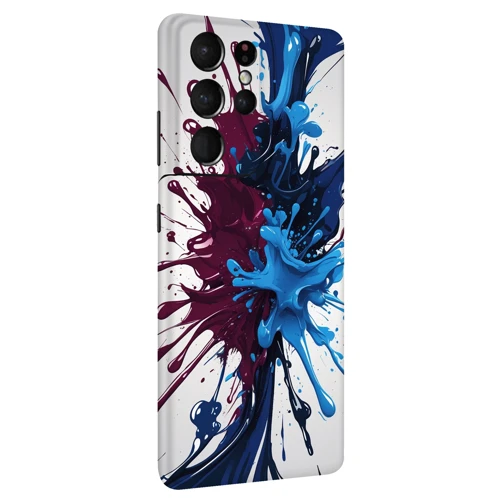 Samsung S21 Ultra Kaplama Bordo Mavi Boya