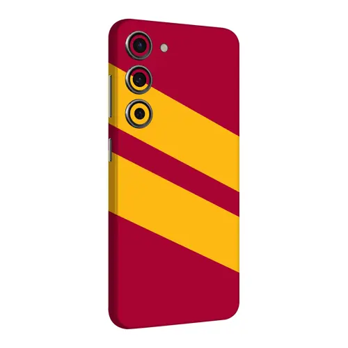 Samsung S23 Plus Kaplama Sarı Kırmızı Şerit