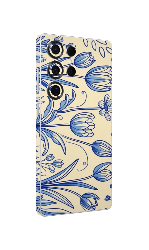Samsung S25 Ultra Kaplama Porselen Çiçekler