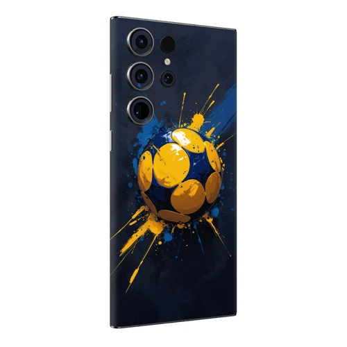 Samsung S23 Ultra Kaplama Sarı Lacivert Top